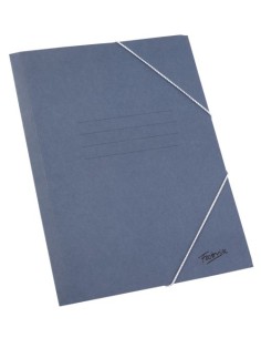 PAQ 5 CARPETA CARTON 4º GOMAS Y SOLAPAS AZUL